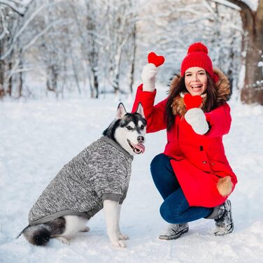 Пуловери для собак RANYPET 2 шт. Великі, теплі, зимові, в'язані, для середніх собак, 9XL (обхват грудей 90 см, довжина спини 75 см), 5XL (обхват грудей 70 см, довжина спини 55 см), колір: фіолетовий+сірий