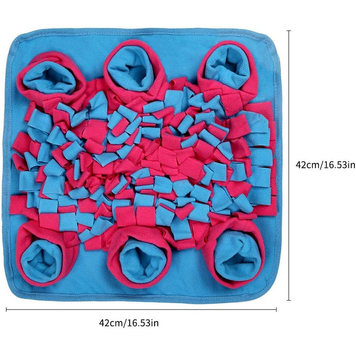 Килимок для собак Snuffle Matte, 42x42 см, рожевий. Тренування нюху, миття, складання. Безпечний, для ігор та годування