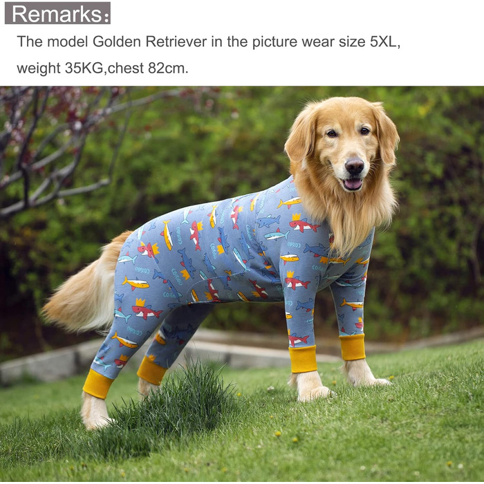 Реабілітаційний одяг для собак після операцій, м'який, з довгими рукавами, для собак, що кастрували, конічні альтернативи, запобігає протіканню, хірургічний комбінезон для великих та середніх (XL, Hai) собак, розмір XL