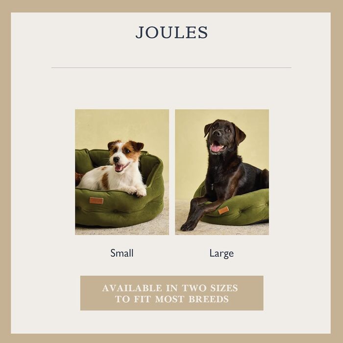 Ліжко для собак Roewood x Joule Chesterfield, маленьке, розкішне, з антиковзким дном, додатковою підкладкою та підтримкою, у стилі Chesterfield, зручне місце для відпочинку (хакі, 70 x 70 x 27 см)