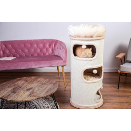 Кігтеточка-стійка Primrose Natural Paradise | З міцним сизалевим килимком | Кремовий | H 110 x Ø 49 см (XXL)