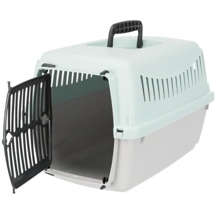 TRIXIE 39804 Транспортувальний бокс для кошенят і цуценят XS, 26×25×39 см, світло-сірий/м'ятний