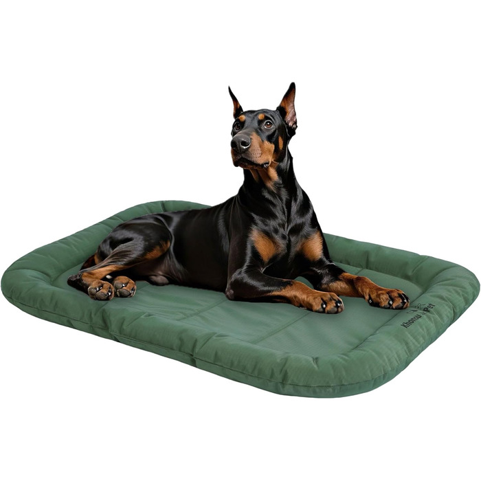 Водонепроникна собача лежанка Khonsu Pet з підковою для шиї, велика, зелена, для собак до 27 кг (L: 89x53x7.6 см, XXL: 122x79x7.6 см)
