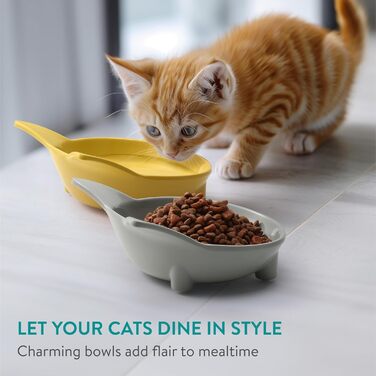 Набір мисок для котів Navaris (3 шт.) - антиковзаючі, 210 мл, для води та корму, миються в посудомийній машині