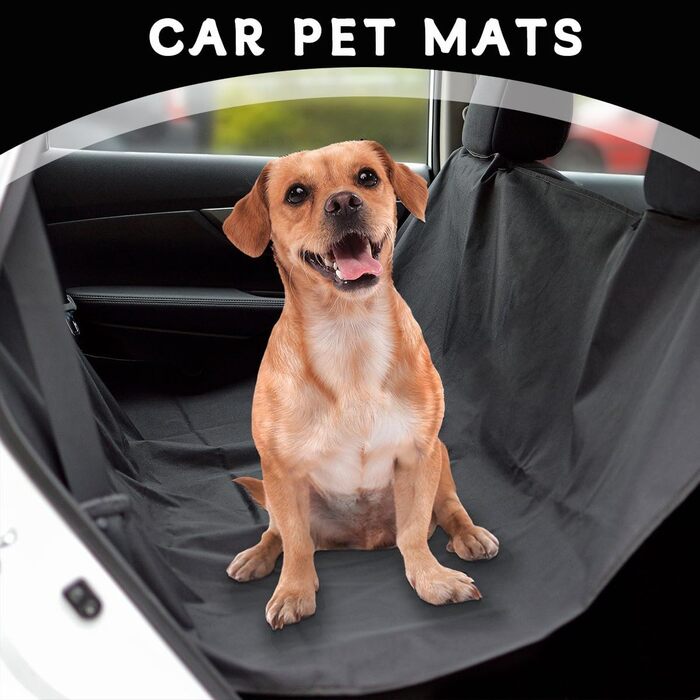 Чохол на сидіння автомобіля для собак, водовідштовхуючий, чорний. Універсальний, антиковзний, для захисту заднього сидіння