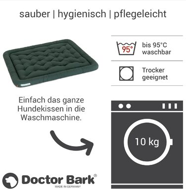 Ортопедична лежанка для собак Doctor Bark, XXL (115x100 см), зелена, гігієнічна та міцна