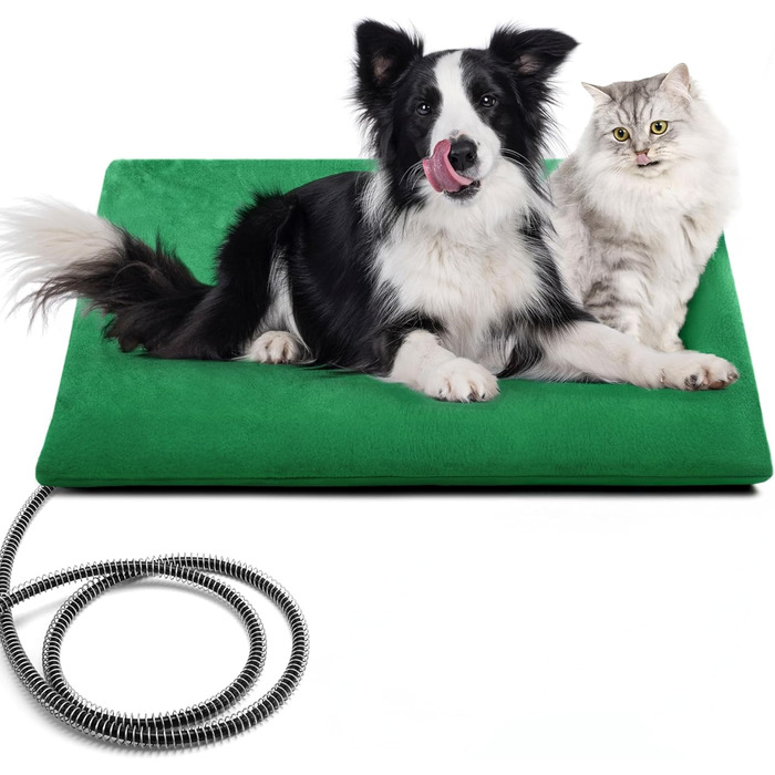 Електричне грілка для тварин на вулицю, вологостійке грілка, автоматичне регулювання температури, стійке до укусів, 40*50 см, зелений
