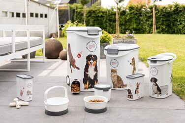 Контейнер для корму Curver 35 л, 12 кг, білий/сірий, для собак, Love Pets, пластиковий