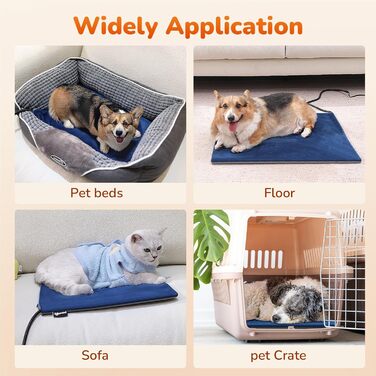 Електричний килимок для тварин Pecute, 40x50 см - зі стабільною температурою, для собак та котів