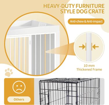 Сучасна собача будка Hzuaneri з USB та розеткою, 2 двері, 90x63x79 см, біла