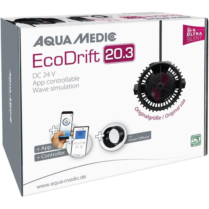 Aqua Medic EcoDrift 20.3 ультратихий циркуляційний насос з контролером та керуванням через додаток
