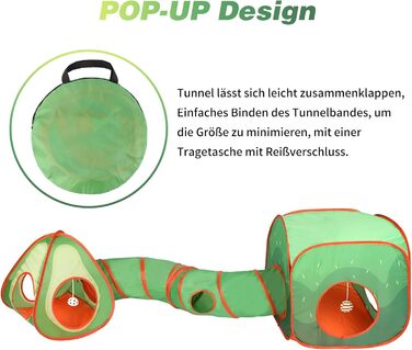 Тунель для котів RANYPET 3 в 1: інтерактивна іграшка, намет-тунель, з пакетом для зберігання. Підходить для котів, кошенят, кроликів та інших дрібних тварин.