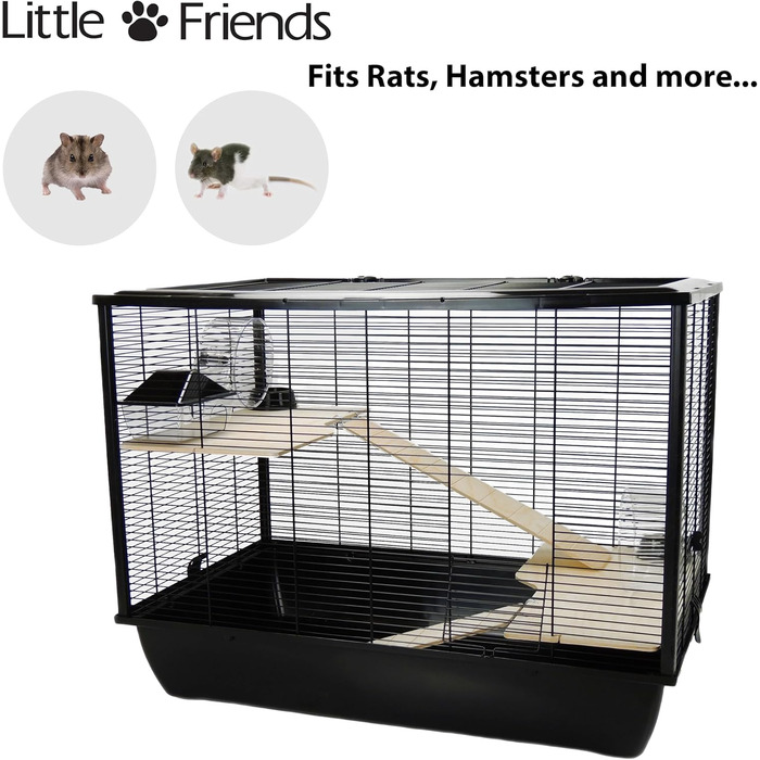 Клітка для щурів та хом'яків Little Friends Grosvenor з дерев'яним подіумом і драбинкою