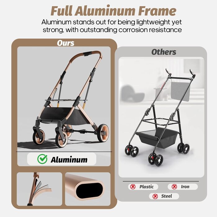 Дитяча коляска для тварин з 4 колесами, візок для собак з знімною люлькою, складаний візок-переноска для собак та котів до 22,7 кг, 3-в-1, багатофункціональний