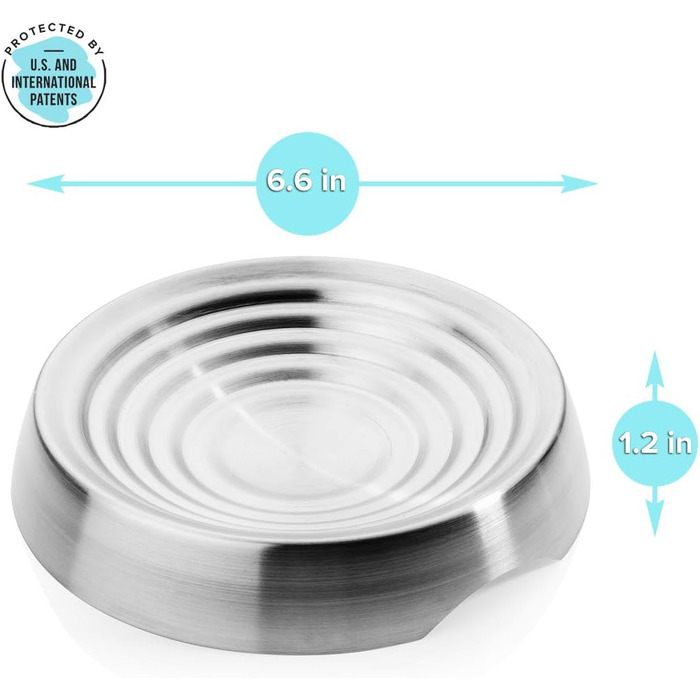 Миска для котів CatGuru: широка, антиковзаюча, для щадного догляду за вусами, з нержавіючої сталі