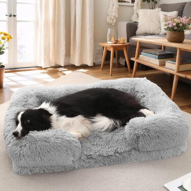 Ортопедичне ліжко для собак великих порід: тепле, неслизьке, стійке до укусів. Яйцеподібне поролонове ліжко-подушка для собак, знімний помпон, килимок для собак. Чудовий подарунок для любителів собак на зиму. Колір: сірий, розмір: L