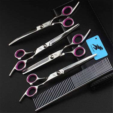 Набір для грумінгу тварин: професійна безпечна ножиця для собак та котів, 7.0 дюймів, нержавіюча сталь