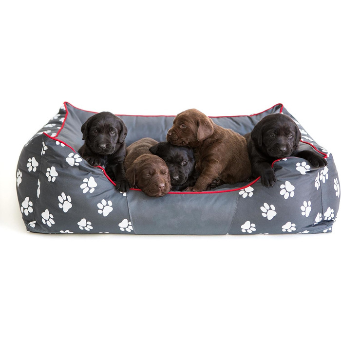 Килимок для собак XXL 110x90 см, сірий з лапами - м'який лежак для тварин