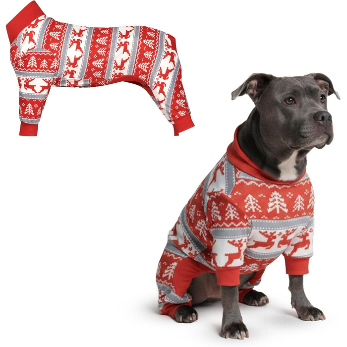 Піжама для собак Spark Paws Winter Wonderland, ультрам'яка, 4-стороння розтяжність, для малих, середніх та великих порід, 3XL (25-34 кг)