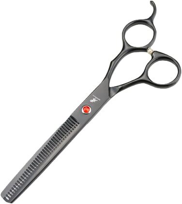 Набір професійних ножиць для грумінгу тварин - прецизійний зріз, ножиці для розрідження та прямі/вигнуті ножиці для собак та котів - 6 предметів (Schwarz)
