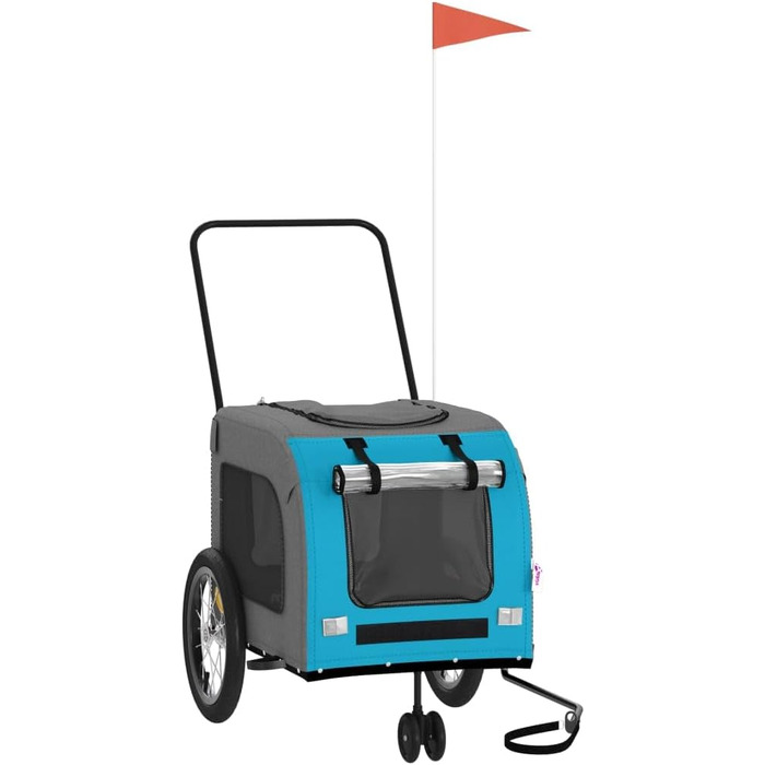 Фармінгери Gecheer для собак: чорний причіп з оксфордської тканини та металу. Вантажний причіп для велосипеда, транспортний причіп / 93859 (63 x 121 x 65 см, блакитний)