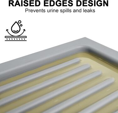Килимок для котячого туалету PetNova, 101.6 x 76.2 см, силікон, вологостійкий, з рельєфом, легко миється, для кількох котів, сірий колір
