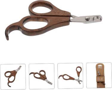 Набір з 3 шт. ножиці для стрижки кігтів домашнім тваринам BESPORTBLE - для собак, котів, дерев'яні, коричневі
