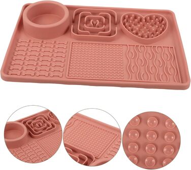 Килимок для собак та котів з присосками, силікон харчового класу, анти-слиз, для повільного годування, нековзний, яскравий, для тварин