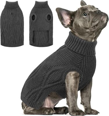 Пуловер для собак Queenmore, накидка-воротник, трикотажний, для чихуахуа, йоркширського тер'єра, пуделя (Сірий, XS)