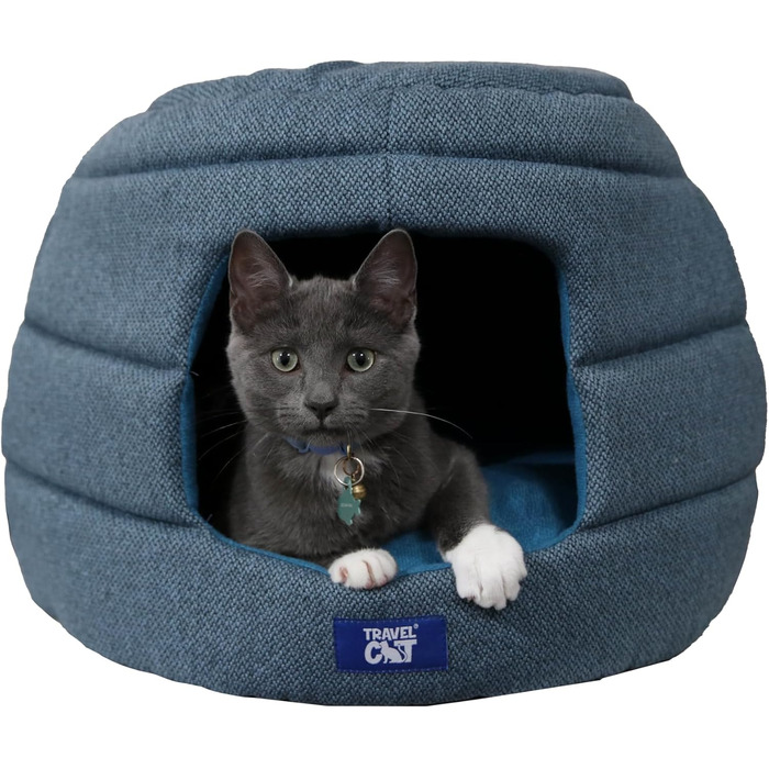 Будиночок для кота Travel Cat Meowbile, трансформер, синій, M, 63,5x45,7x43,2 см, якісний котячий дім і лежак для дому