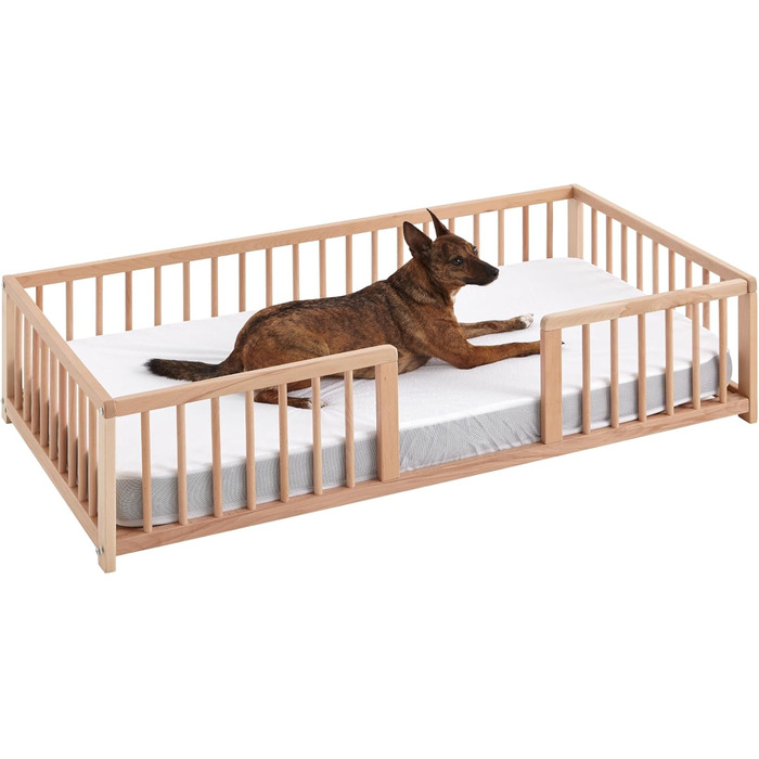 Лягушка для собак CoolDreams, велика, піднята, з бука, біла (натуральний колір)