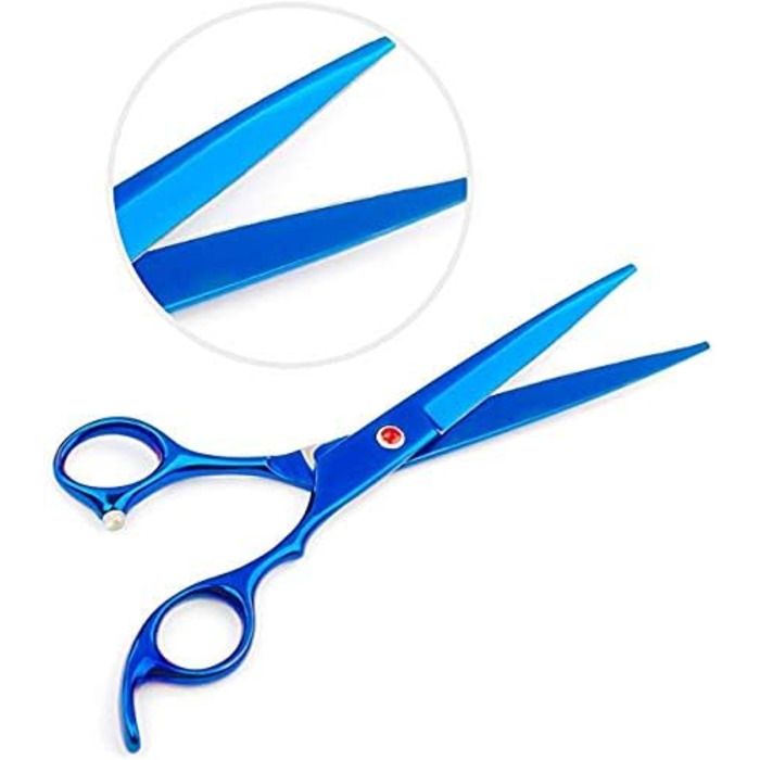 Професійні ножиці для собак 7 дюймів, набір 4 шт. (прямі, вигнуті, розріджувачі)