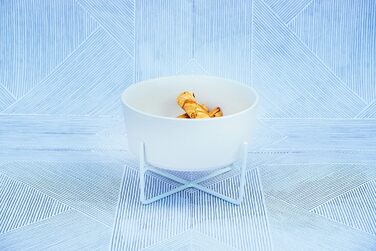 Підставка для годівлі собак Waggo з мискою, керамічна, піднята, маленька, матова біла