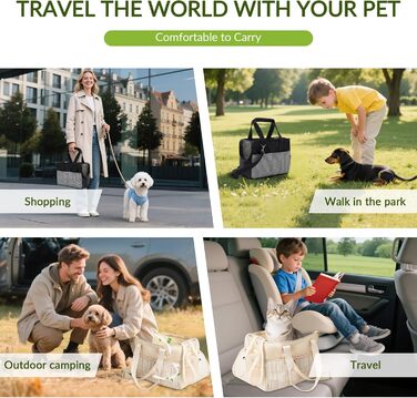 Сумка-переноска для собак і котів ALLSOPETS до 5 кг, складна, з передніми кишенями, ременем безпеки та знімною подушкою, для подорожей і кемпінгу, чорна