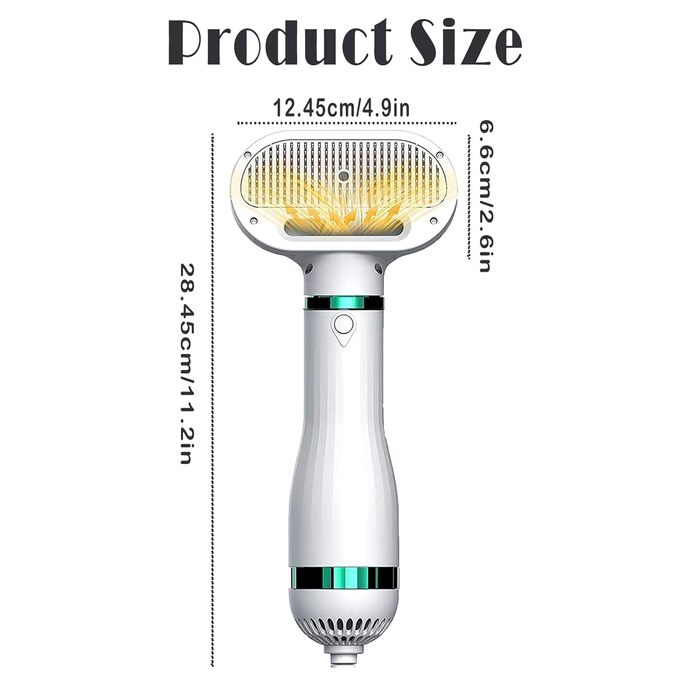 Фен для собак Kikuo 2-в-1, портативний для грумінгу, регульована температура, для собак та котів середніх та малих порід
