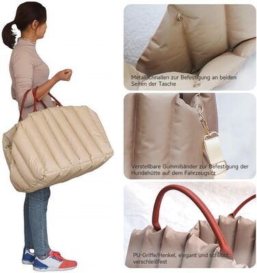 Автомобільний лежак для собак у багажник - переноска, підставка для маленьких собак, 55x42x42 см, темно-хакі