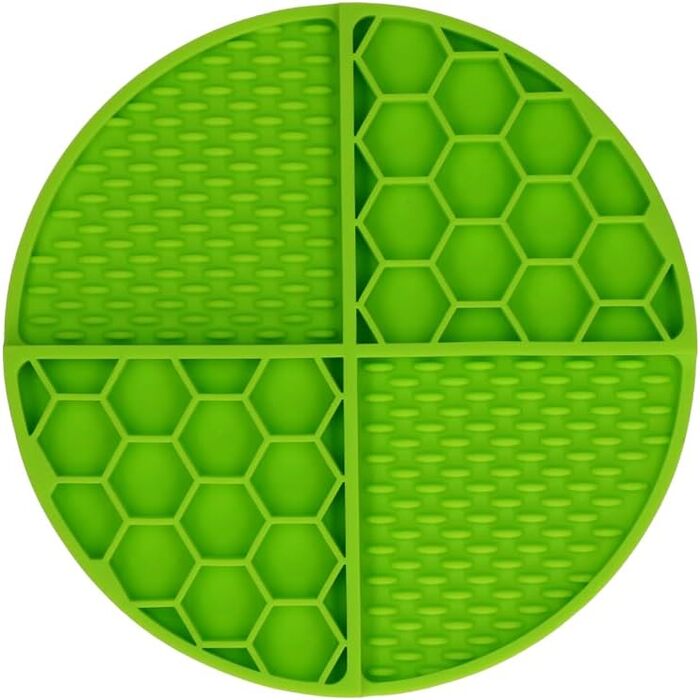 Килимок для собак Circel Ø21 см - годівниця для повільного годування, силікон, зелений