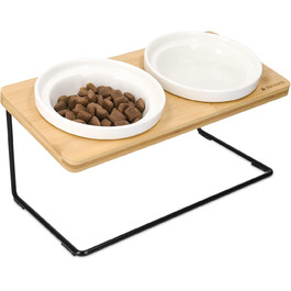 Підвищені годівниці для котів Navaris - 2 годівниці з кераміки - годівниця для котів та собак