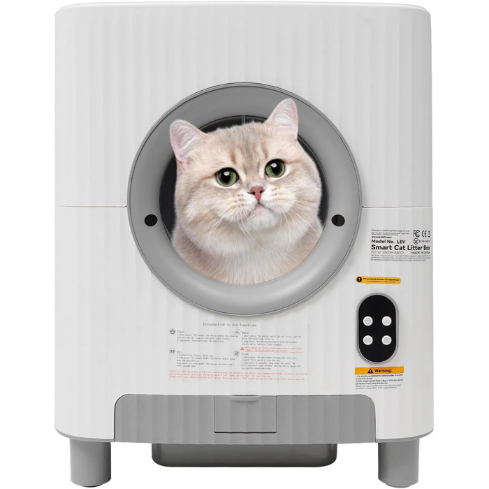 Автоматичний самоочисний лоток для котів з великим об'ємом. Електричний лоток для котів, інтелектуальний, самоочисний, великий, автоматичний.
