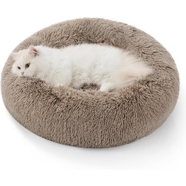 Кругле ліжко для котів та собак BEDSURE, Ø 50 см, м'яке, плюшеве, 50x50x13 см