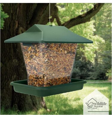 Годівниця для птахів Wildlife Home XL - велика, для підвішування, стійка до погодних умов, годівниця-пагода для саду та балкону