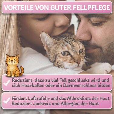 Буршлюк для котів BluePet: щітка для підшерстя, вичісування, догляд за довгошерстими котами (S-M, рожевий)