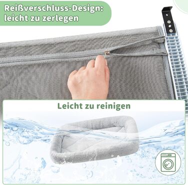 Ліжко для кота на батарею GUUSII HOME - тепле місце для відпочинку вашого улюбленця (58x33x15 см, сірий)