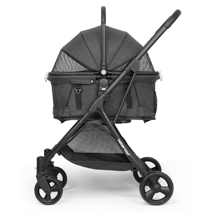 Візок для собак та котів з функцією складання - чорний, 73x55x100 см, до 15 кг