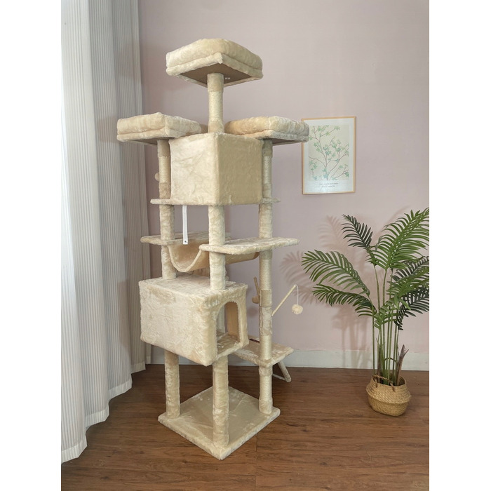 Ігровий комплекс для котів XXL: будинок-вежа з дряпачками, 185 см
