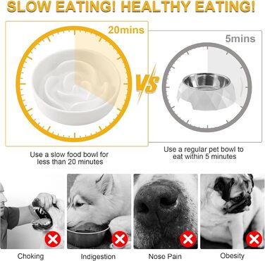 Антисліп миска для собак, кераміка, з підставкою, slow feeder, для середніх та великих собак, 19.5 см