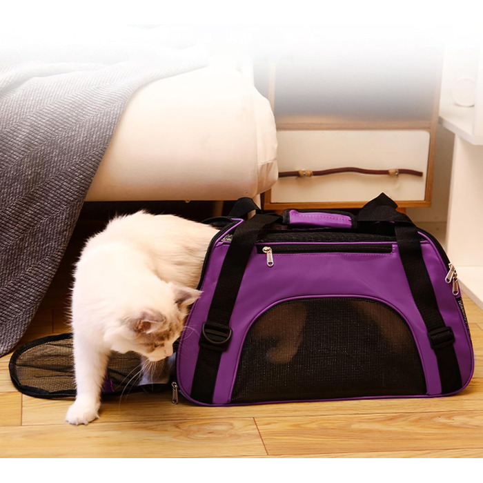 Сумка-переноска для собак, портативна, дихаюча, водонепроникна, легка, для подорожей та прогулянок (фіолетовий)