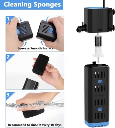 Акваріумний фільтр Fishkeeper 1000 л/год, 16W, для акваріумів 120-300 л, 4-в-1 (фільтр, аератор, помпа, губка)