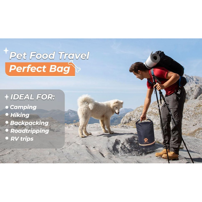 Сумка-переноска для тварин Maple Rock, 20 л, для подорожей, кемпінгу, з контейнером для корму, 84 чашки