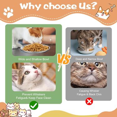 Набір мисок для котів Gjinxi (4 шт.), 14 см, нержавіюча сталь, для корму та води